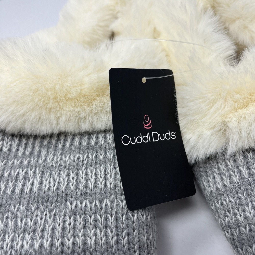 Cuddl Duds Twist Knit Slipper Bootie with Sherpa Lining Size Large 9-10 NEW - Picture 6 of 9